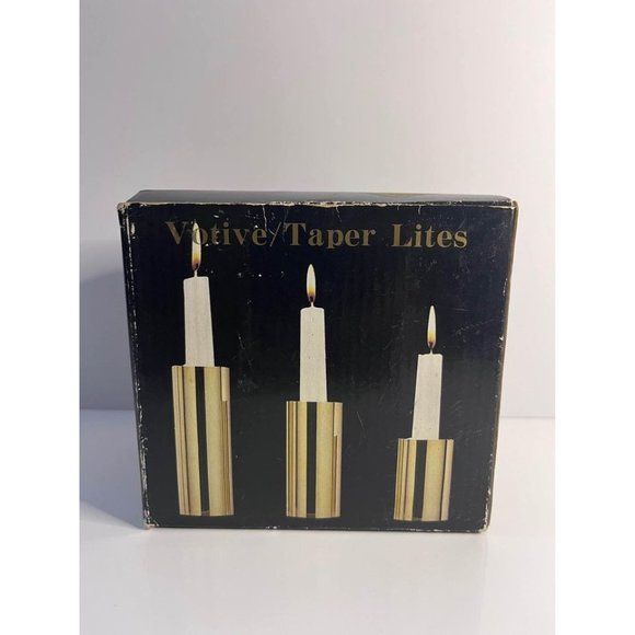 Brass Modern Candle Votive/Taper Candle Holders - Picture 3 of 10